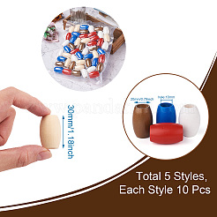 50Pcs 5 Colors Spray Painted Natural Wooden Beads&nbsp;WOOD-FW0001-06