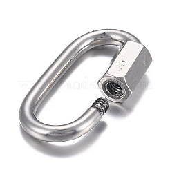 304ステンレススチールスクリューカラビナロックチャーム  ネックレス作り用  クイックリンク  オーバル  ミックスカラー  21x11x4mm  ネジ:7x4mm&nbsp;STAS-H107-04A