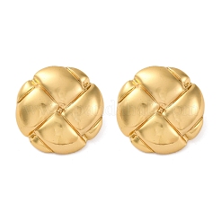 女性用304ステンレススチールスタッドピアス  イオンプレーティング（ip）  フラットラウンド  18KGP本金メッキ  21mm&nbsp;EJEW-L296-029G