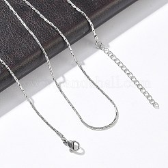 1.2mm 304ステンレススチールボストンリンクチェーンネックレス  変色なし  ステンレス鋼色  19.69インチ（50cm）&nbsp;NJEW-D328-01P-02