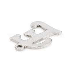 変色しない201ステンレススチールペンダント  レーザー切断  文字L  ステンレス鋼色  文字.e：14x10x1.2mm  穴：1mm&nbsp;STAS-L244-04E-P