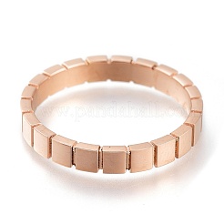 304ステンレススチール指輪  正方形  ローズゴールド  USサイズ6~9  内径：16~19mm&nbsp;RJEW-F110-02RG