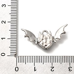 合金ガラスペンダント  翼とハート  銀  13x26.5x4.3mm  穴：1.8mm&nbsp;FIND-M041-05B