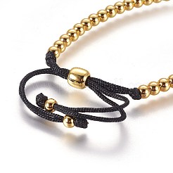 Adjustable Brass Micro Pave Cubic Zirconia Beaded Bracelets&nbsp;BJEW-L652-13G