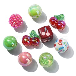 45個 9種類のプラスチックラウンドビーズとアクリルビーズキット  混合図形  ミックスカラー  16mm  穴：2mm  5個/スタイル&nbsp;MACR-CJ0002-45