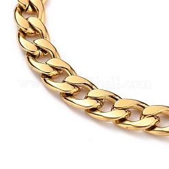 Woman's 304 Stainless Steel Cuban Link Chain Bracelets&nbsp;X-BJEW-JB05611-01