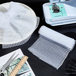 Plastic Wrinkle Mesh Fabric for Dress Headwear Accessories&nbsp;DIY-WH0588-16B