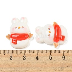 クリスマス ウサギ テーマ 不透明樹脂 デコデン カボション  兎  25.5x22x8.5mm&nbsp;CRES-B022-04B