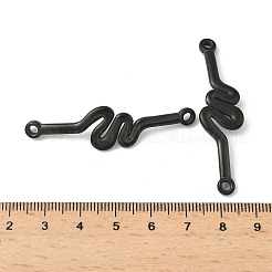 304ステンレススチールコネクタチャーム  ブラック  イオンプレーティング（ip）  波形  49.5x13.5x2.5mm  穴：2.5mm&nbsp;STAS-Q362-07A-B