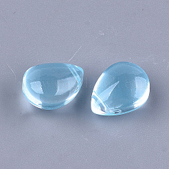 透明スプレー塗装ガラスチャーム  ティアドロップ  ライトスカイブルー  12x9x7mm  穴：1mm&nbsp;LS-X-GLAA-S183-14C
