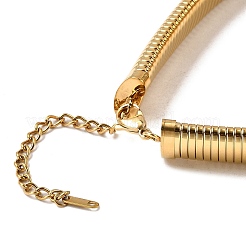 Ion Plating(IP) 304 Stainless Steel Flat Snake Chain Necklaces for Women&nbsp;NJEW-U049-01G-01
