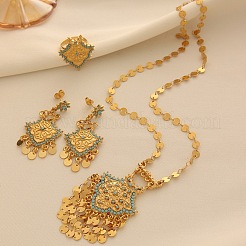 Alloy Cubic Zirconia Pendant Necklaces & Stud Dangle Earrings & Rings Sets&nbsp;FS-WG1779A-01