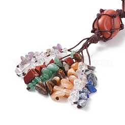 Chakra Natural Mixed Gemstone Woven Pendant Decorations&nbsp;HJEW-JM00659