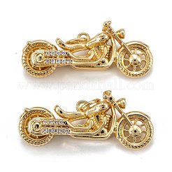 Brass Micro Pave Clear Cubic Zirconia Pendants&nbsp;ZIRC-P086-29G