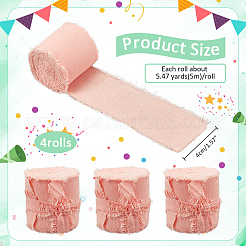 5M Cotton Frayed Ribbons&nbsp;OCOR-WH0045-09B