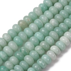 天然フラワーアマゾナイトビーズ連売り  ロンデル  8.5x5.5mm  穴：1mm  約73個/連  15.35''（39センチメートル）&nbsp;G-A280-A31-02
