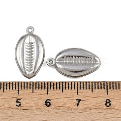 304ステンレスペンダント  貝殻の形のチャーム  変色防止  ステンレス鋼色  18.5x10x3.5mm  穴：1.2mm&nbsp;STAS-L297-15A-P