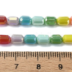 電気メッキガラスビーズセット  多面カット  コラム  ミックスカラー  5.5x4mm  穴：1mm  約35個/連  8.19''（20.8センチメートル）&nbsp;EGLA-C004-07