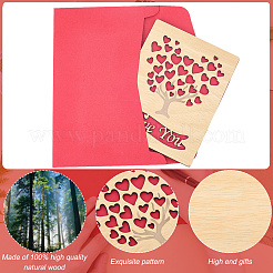 Valentine's Day Wooden Greeting Cards&nbsp;DIY-CP0011-91C