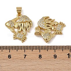 Brass Micro Pave Cubic Zirconia Pendants&nbsp;KK-I358-064G-03