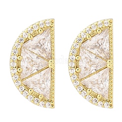 Brass Micro Pave Clear Cubic Zirconia Stud Earrings&nbsp;EJEW-Q015-15G