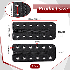 PU Leather Lace-in Shoe Zipper Inserts&nbsp;DIY-WH0671-072A