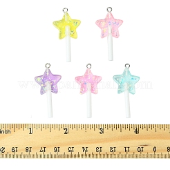5Pcs 5 Colors Imitation Lollipop Resin Pendants&nbsp;FIND-FS0002-94