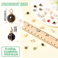 32Pcs 16 Styles Natural & Synthetic Gemstone Pendants&nbsp;PALLOY-SW00089