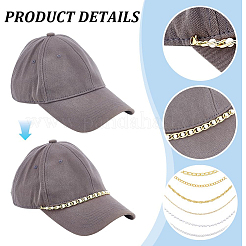 10Pcs 10 Styles Aluminium Curb Chains & ABS Plastic Imitation Pearl Baseball Cap Chain Sets&nbsp;AJEW-UN00033