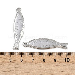 304ステンレスペンダント  魚のチャーム  変色防止  ステンレス鋼色  41x10x3.5mm  穴：1.8mm&nbsp;LS-STAS-D377-01C-P