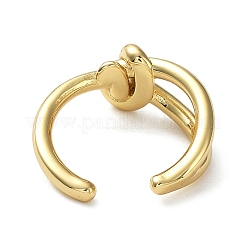 Rack Plating Brass Knot Open Cuff Rings for Women&nbsp;RJEW-Q777-02G