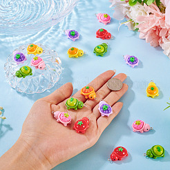 24Pcs 6 Colors Opaque Resin Pendants&nbsp;CRES-TA0001-78