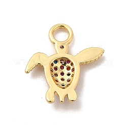 Rack Plating Brass Micro Pave Cubic Zirconia Pendants&nbsp;KK-P230-23G-B