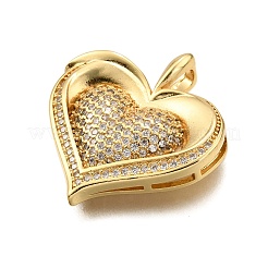 Brass Micro Pave Cubic Zirconia Pendants&nbsp;KK-K401-03G-02