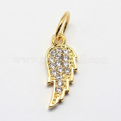 CZ Brass Micro Pave Cubic Zirconia Wing Charms&nbsp;ZIRC-L018-18