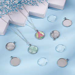 62Pcs DIY Half Round Pendant Making Kits&nbsp;STAS-UN0021-32P