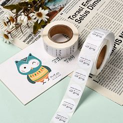 1インチありがとう粘着ラベルステッカー  装飾シールシール  クリスマスプレゼント用  結婚式  パーティー  ホワイト  25mm  500PCS /ロールについて&nbsp;DIY-J002-C03