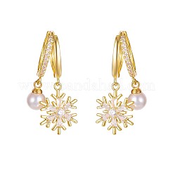 Snowflake Zinc Alloy Enamel Hoop Earrings&nbsp;FS-WG1295B-06