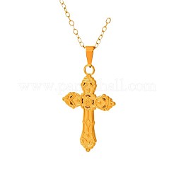 304 Stainless Steel Religion Cross Pendant Necklaces for Women&nbsp;RK5920-2