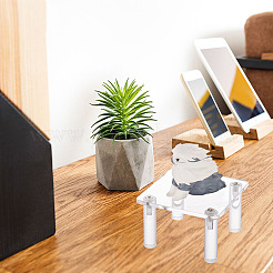 正方形の透明アクリル ミニフィギュア ディスプレイ スタンド  おもちゃフィギュア用  透明  完成品：10x10x4.9cm  約9個/セット&nbsp;ODIS-WH0002-48B