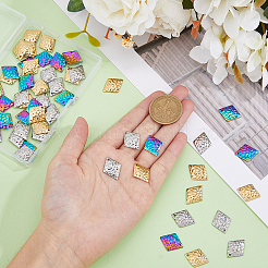 60Pcs 3 Colors 304 Stainless Steel Pendants&nbsp;STAS-DC0014-24