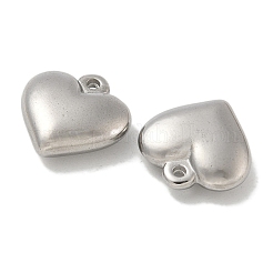 変色防止304ステンレススチールペンダント  ハートチャーム  ステンレス鋼色  16.5x16.5x5.5mm  穴：1.2mm&nbsp;STAS-Q334-21P