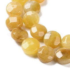 天然石トパーズ翡翠ビーズ連売り  ファセットコインビーズ  フラットラウンド  10~10.5x4.5~5.5mm  穴：1.2mm  約20個/連  7.80インチ（19.8cm）&nbsp;G-K357-B05-01