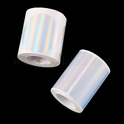 2ロール、2種類のスタイル、ビニールプラスチック製印刷可能なホログラフィックステッカー  ラベルステッカー  銀  50~57mm  200PCS /ロール  1ロール/スタイル&nbsp;OFST-TA0001-11B