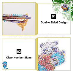 2 Sets 2 Style DIY Diamond Painting Sporting Panda Keychain Kits&nbsp;DIY-TA0003-80