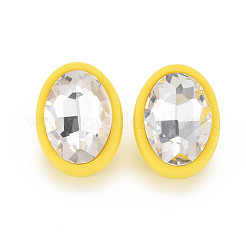 Crystal Rhinestone Oval Stud Earrings with 925 Sterling Silver Pins for Women&nbsp;MACR-S275-037A