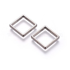 チベット風合金ビーズ  鉛フリー＆カドミウムフリー  正方形  ガンメタ色  17x17x3mm  穴：1mm&nbsp;TIBEB-EA566Y-B-FF