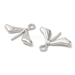 環境に優しい真鍮のペンダント  鉛フリー＆カドミウムフリー  トンボチャーム  プラチナ  21.5x26.5x4mm  穴：2.8mm&nbsp;KK-M246-19P