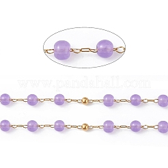 Dyed Natural Jade Round Beaded Chain&nbsp;CHS-C006-01D