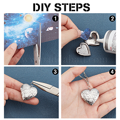 8Pcs 4 Style 304 Stainless Steel & 316 Stainless Steel Locket Pendants&nbsp;STAS-UN0027-58